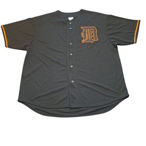 Black Baseball Jersey with Orange Accents